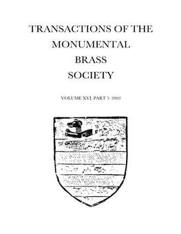 Transactions of the Monumental Brass Society