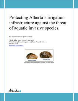 Protecting Alberta's Irrigation Infrastructure Against the Threat Of