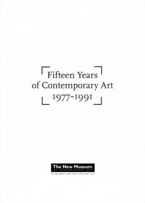 "Fifteen Years of Contemporary Art 1977-1991" Brochure