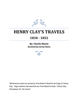 Henry Clay's Travels