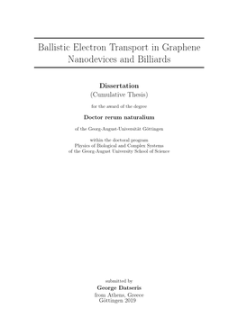 Ballistic Electron Transport in Graphene Nanodevices and Billiards