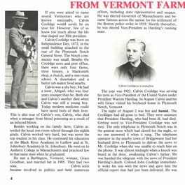 FROM VERMONT FARM If You Were Asked to Name Offices, Including State Representative and Senator