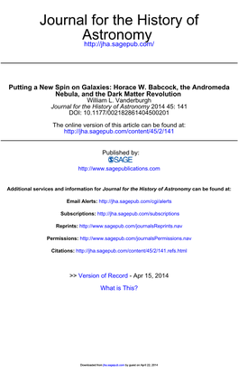 Astronomy Journal for the History Of