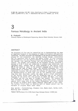 Ferrous Metallurgy in Ancient India