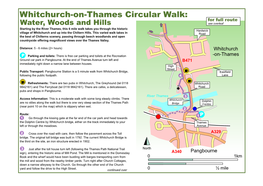 Whitchurch-On-Thames Circular Walk Leaflet