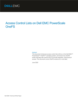 Access Control Lists on Dell EMC Powerscale Onefs
