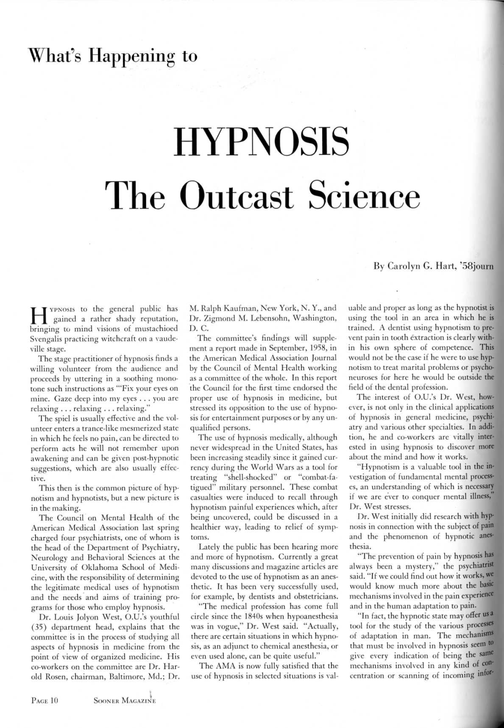 HYPNOSIS the Outcast Science