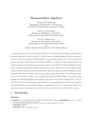 Nonassociative Algebras∗