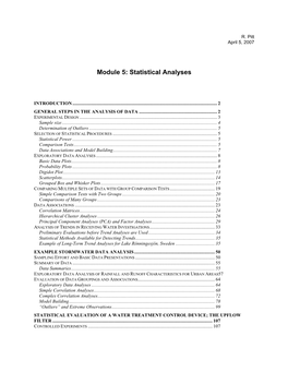 Module 5: Statistical Analyses