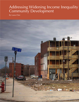 Addressing Widening Income Inequality Through Community Development by Laura Choi
