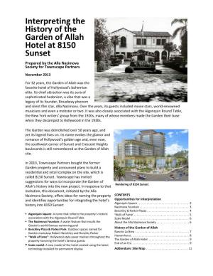 Interpreting the History of the Garden of Allah Hotel at 8150 Sunset