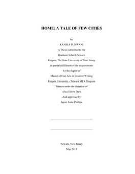 Home: a Tale of Few Cities