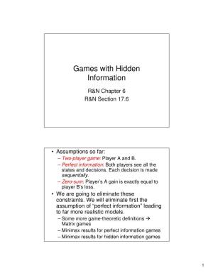 Games with Hidden Information