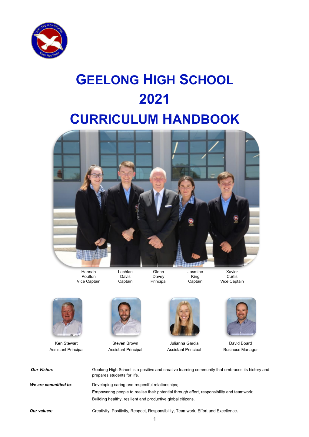 Geelong High School 2021 Curriculum Handbook