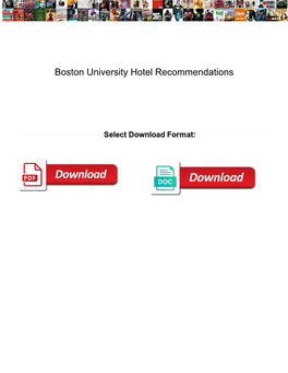 Boston University Hotel Recommendations