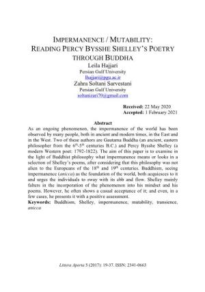 Impermanence / Mutability: Reading Percy Bysshe