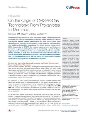 On the Origin of CRISPR-Cas Technology: from Prokaryotes To