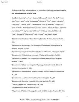 1 Restructuring of the Gut Microbiome by Intermittent Fasting