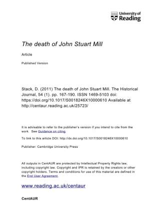 The Death of John Stuart Mill