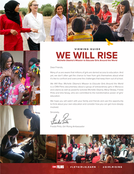 WE WILL RISE Michelle Obama’S Mission to Educate Girls Around the World