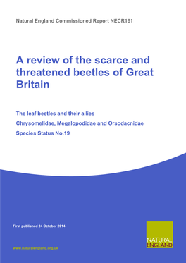 The Leaf Beetles and Their Allies Chrysomelidae, Megalopodidae and Orsodacnidae Species Status No.19