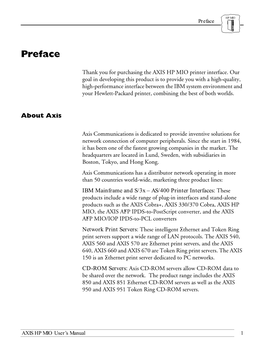 AXIS HP MIO User's Manual