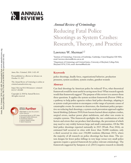 Reducing Fatal Police Shootings As System Crashes: Research, Theory, and Practice