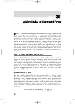 Valuing Equity in Distressed Firms