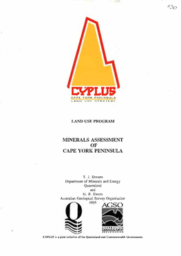 Minerals Assessment of Cape York Peninsula