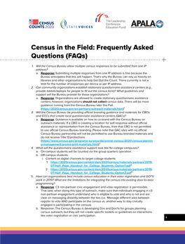 Census in the Field: Frequently Asked Questions (Faqs)