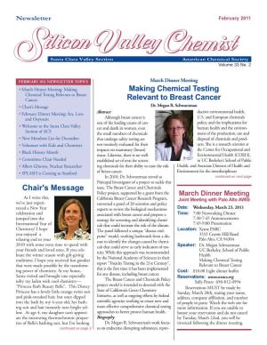 Chair's Message Making Chemical Testing Relevant to Breast Cancer