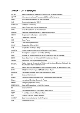 Evaluation of Humanitarian