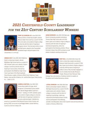 2021 Chesterfield County Leadership for the 21St Century Scholarship Winners