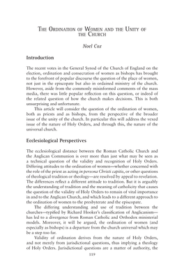 Noel Cox Introduction Ecclesiological Perspectives