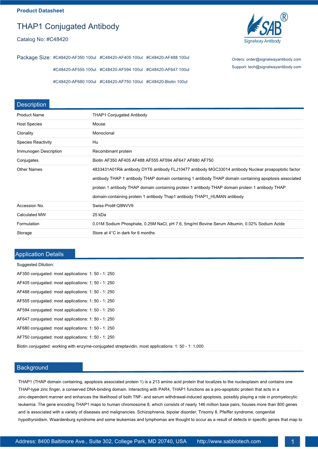 THAP1 Conjugated Antibody