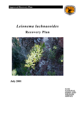 Recovery Plan: Leionema Lachnaeoides