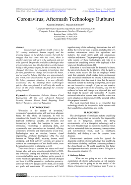 Coronavirus; Aftermath Technology Outburst