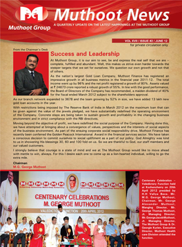 Success and Leadership at Muthoot Group, It Is Our Aim to See, Be and Express the Real Self That We Are – Complete, Fulfilled and Abundant