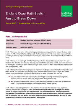 England Coast Path Aust to Brean Down Report 7