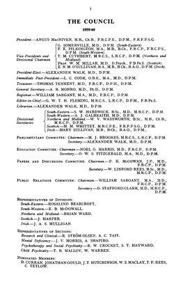 The Council 1959-60