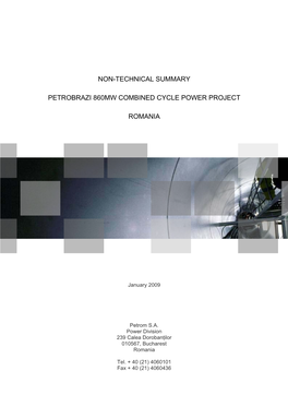 Romania: Petrom Power Plant Non-Technical Summary [EBRD