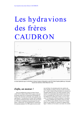 Les Hydravions Des Frères CAUDRON