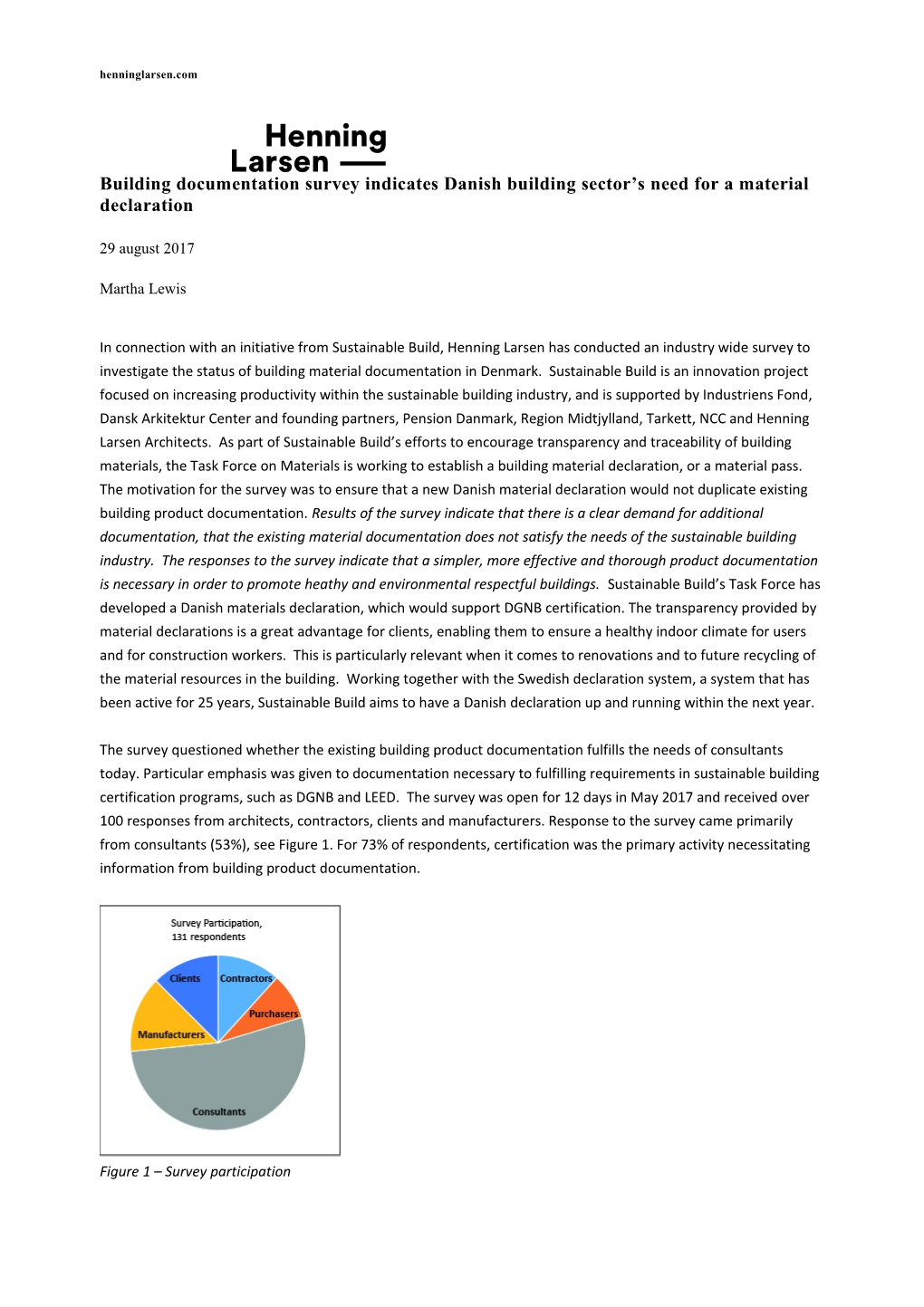 Building Documentation Survey Indicates Danish Building Sector S Need for a Material Declaration