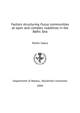 Factors Structuring Fucus Communities at Open and Complex Coastlines in the Baltic Sea