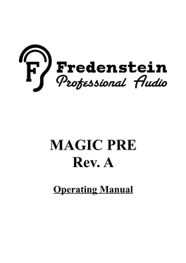 MAGIC PRE Rev. A