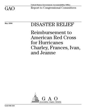 Reimbursement to American Red Cross for Hurricanes Charley, Frances, Ivan, and Jeanne