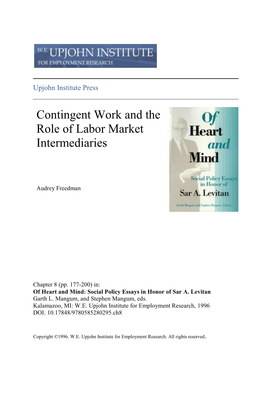 Contingent Work and the Role of Labor Market Intermediaries
