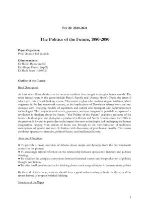 The Politics of the Future, 1880-2080