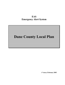EAS Emergency Alert System Dane County Local Plan
