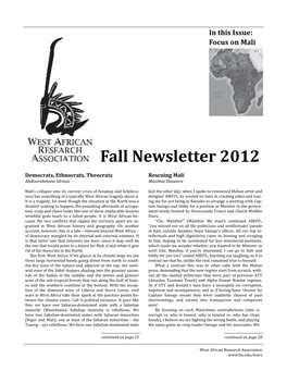 Fall Newsletter 2012